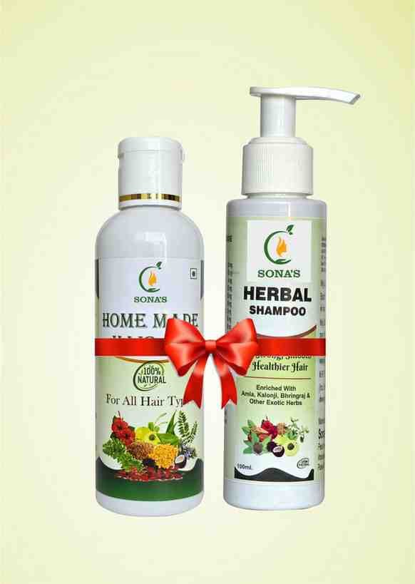 sona herbal hair oil and shampoo combo